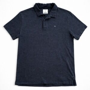 Rag & Bone NY Mens Size Large Charcoal Gray Short Sleeve Polo Shirt
